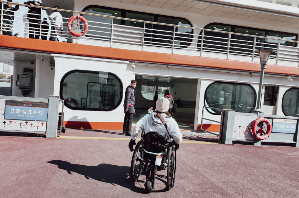 Accessible ferry for crossing the river in Shanghai